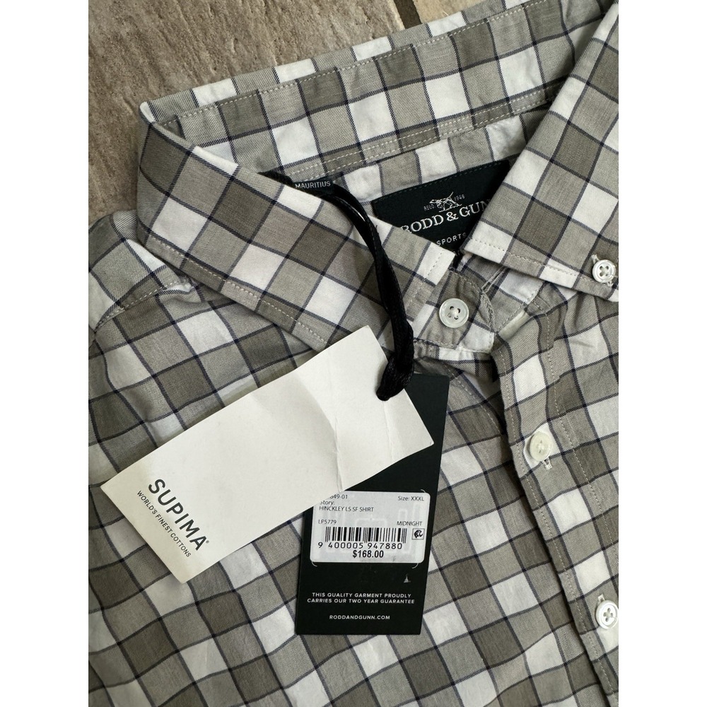 NWT  3XL Rodd & Gunn Men's Hinckley LS Shirt Cotton Italian Sz XXXL $168